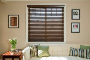 brown indoor blinds